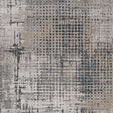 8' X 11' Ivory Navy and Gray Abstract Area Rug - Homeroots