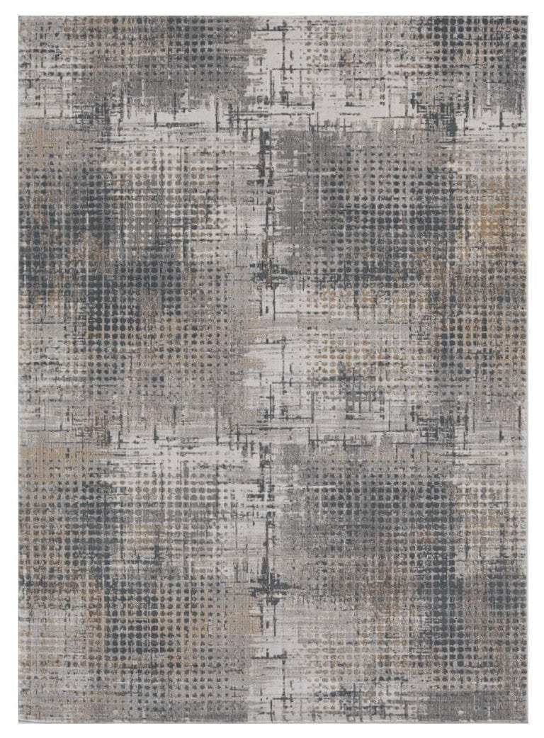 8' X 11' Ivory Navy and Gray Abstract Area Rug - Homeroots - Flyclothing LLC