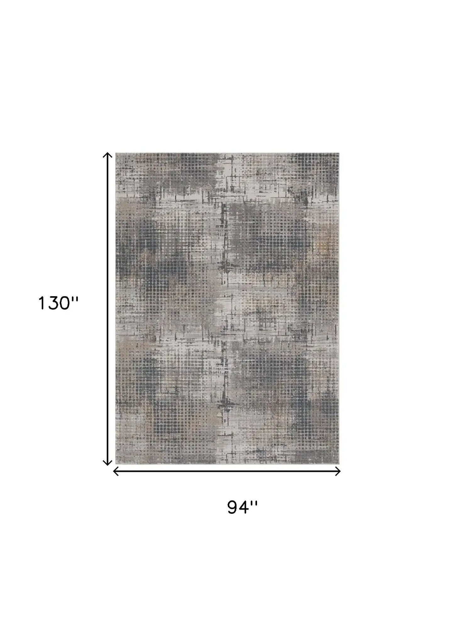 8' X 11' Ivory Navy and Gray Abstract Area Rug - Homeroots - Flyclothing LLC