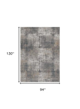 8' X 11' Ivory Navy and Gray Abstract Area Rug - Homeroots - Flyclothing LLC