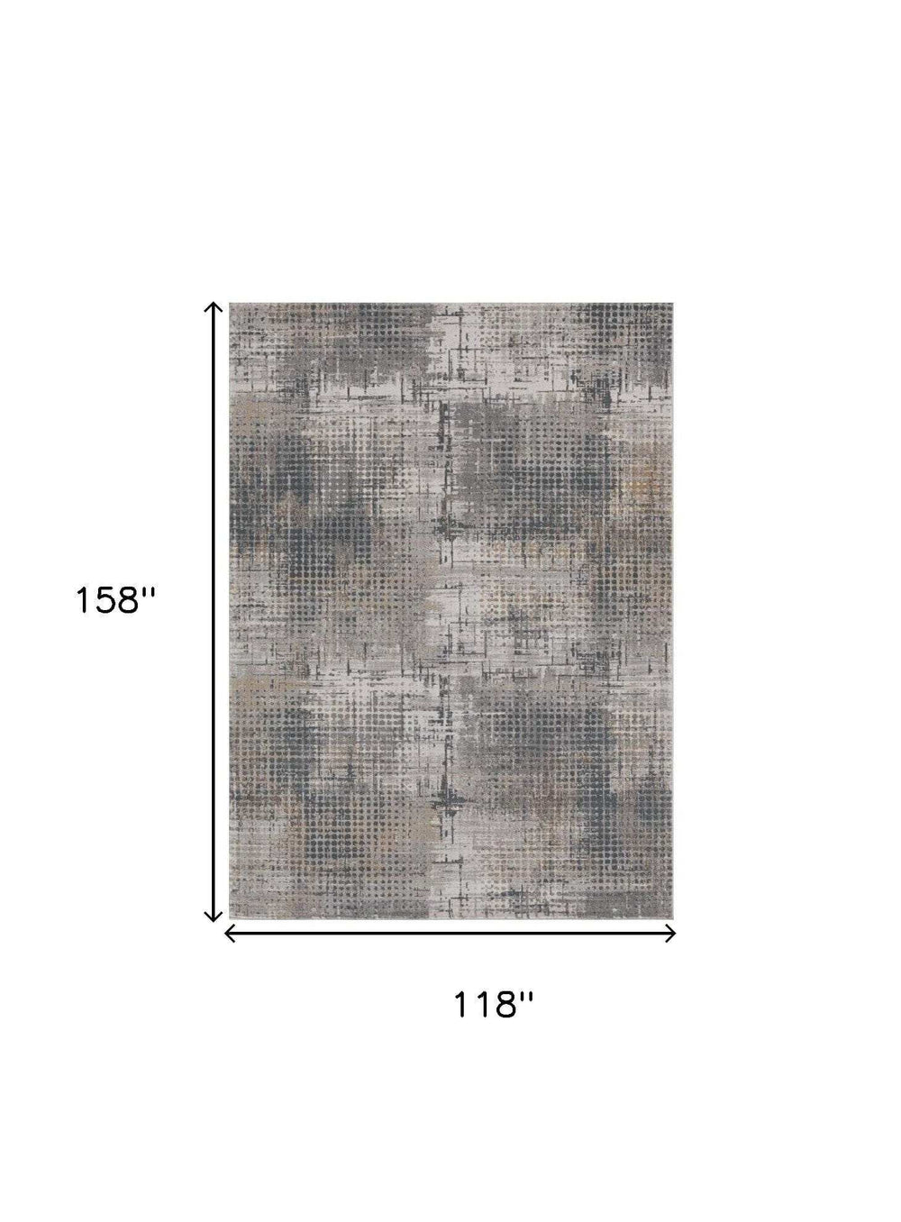 10' X 13' Ivory Navy and Gray Abstract Area Rug - Homeroots - Flyclothing LLC