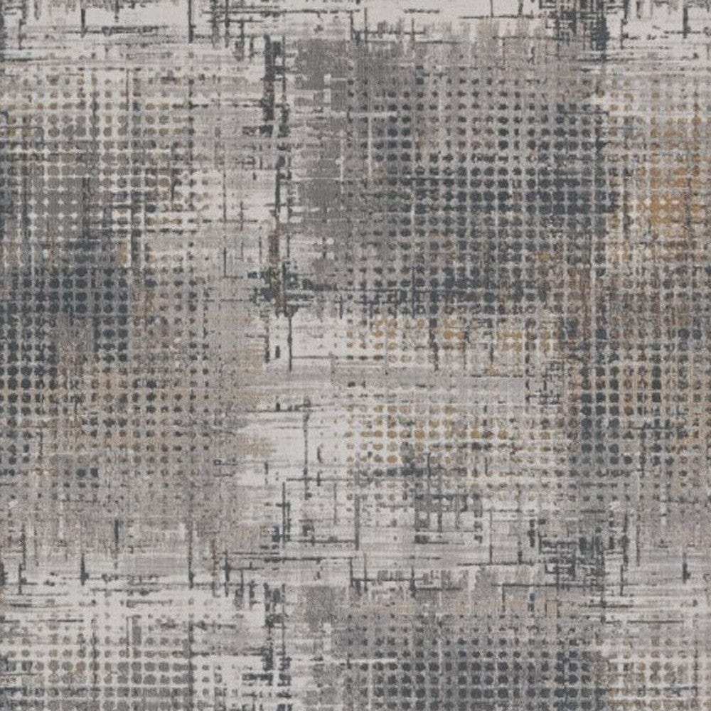 10' X 13' Ivory Navy and Gray Abstract Area Rug - Homeroots - Flyclothing LLC