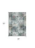 3' X 5' Gray Abstract Area Rug - Homeroots