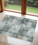 3' X 5' Gray Abstract Area Rug - Homeroots