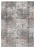 7' X 10' Ivory Gray and Gold Abstract Area Rug - Homeroots - Flyclothing LLC