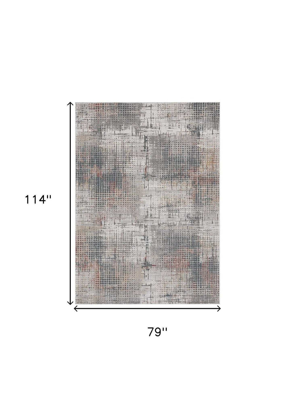 7' X 10' Ivory Gray and Gold Abstract Area Rug - Homeroots - Flyclothing LLC