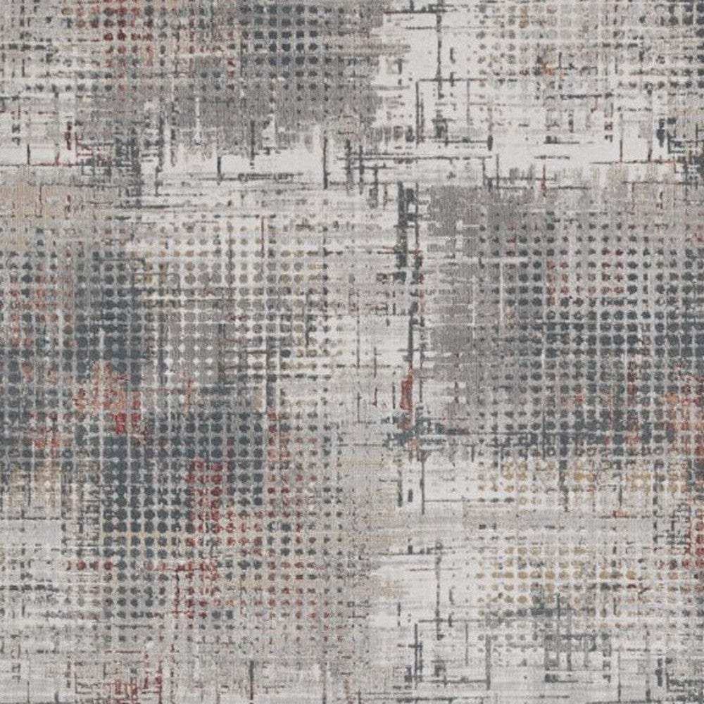 7' X 10' Ivory Gray and Gold Abstract Area Rug - Homeroots - Flyclothing LLC