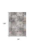 8' X 11' Ivory Gray and Gold Abstract Area Rug - Homeroots