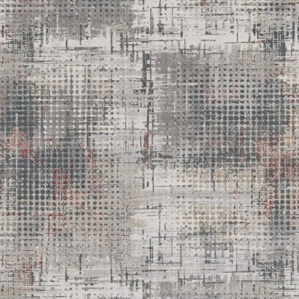 8' X 11' Ivory Gray and Gold Abstract Area Rug - Homeroots - Flyclothing LLC