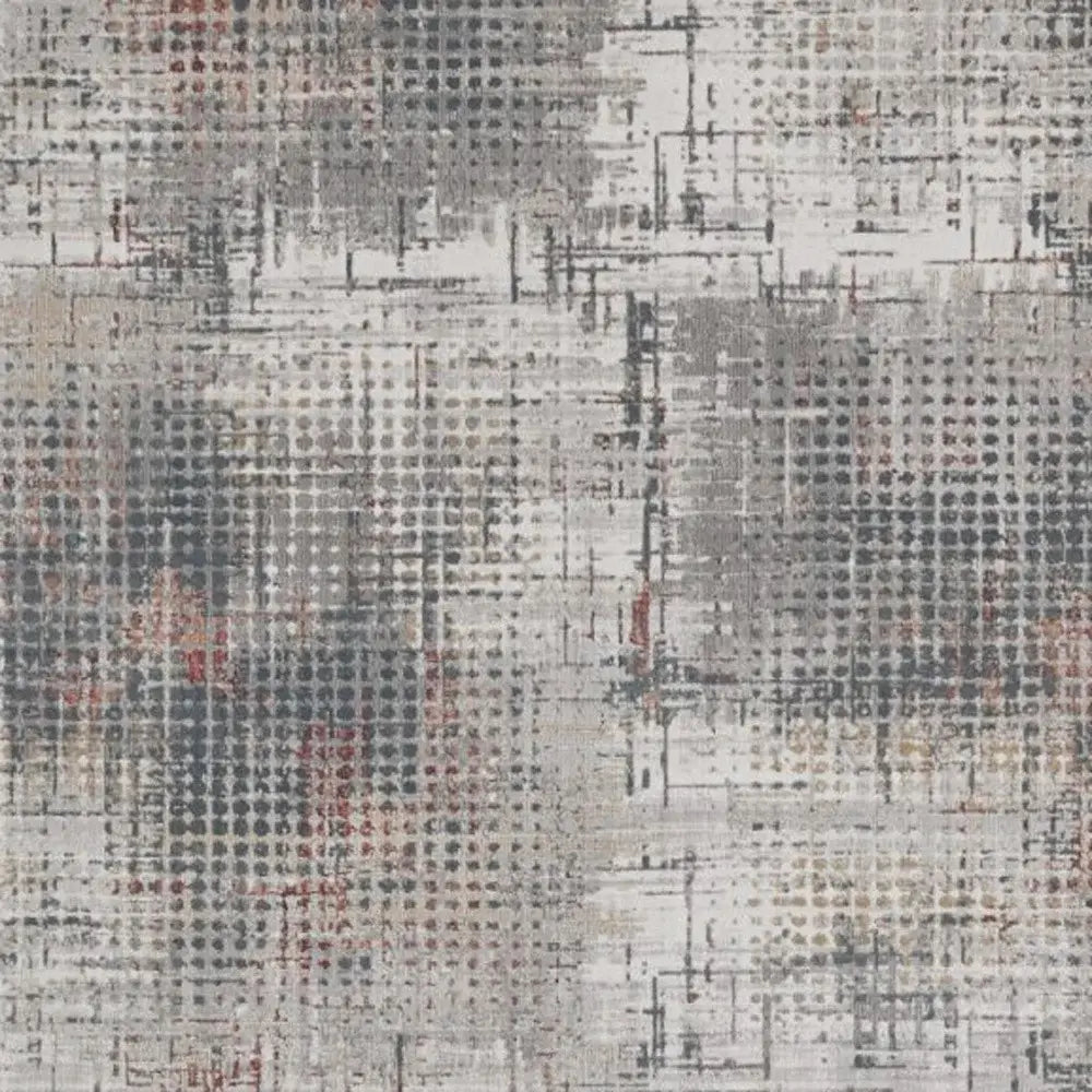 8' X 11' Ivory Gray and Gold Abstract Area Rug - Homeroots - Flyclothing LLC