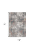 10' X 13' Ivory Gray and Gold Abstract Area Rug - Homeroots