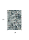 3' X 5' Gray Abstract Area Rug - Homeroots