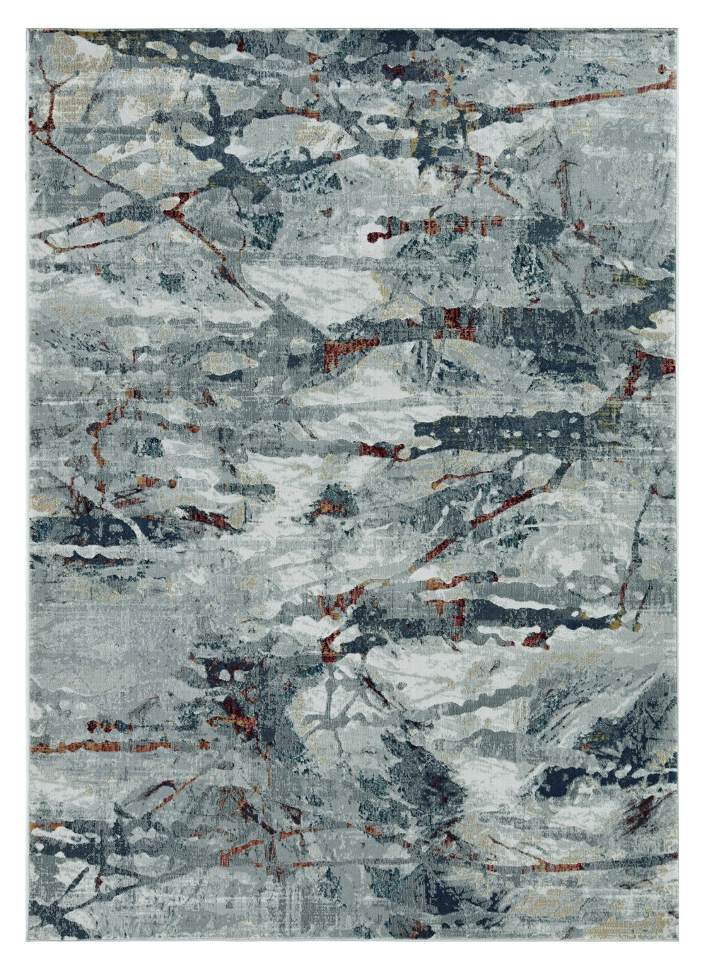 3' X 5' Gray Abstract Area Rug - Homeroots