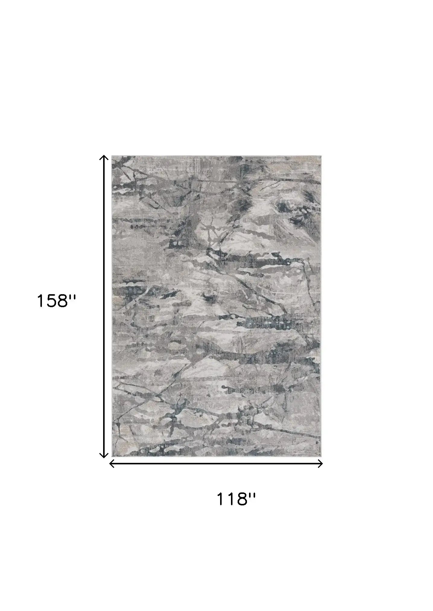10' X 13' Gray Abstract Area Rug - Homeroots - Flyclothing LLC