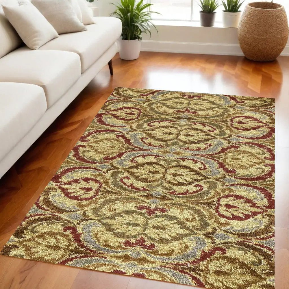 5' X 8' Multicoloured Floral Area Rug - Homeroots