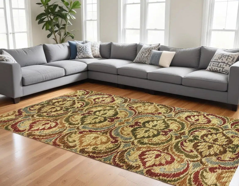 8' X 10' Multicoloured Floral Area Rug - Homeroots