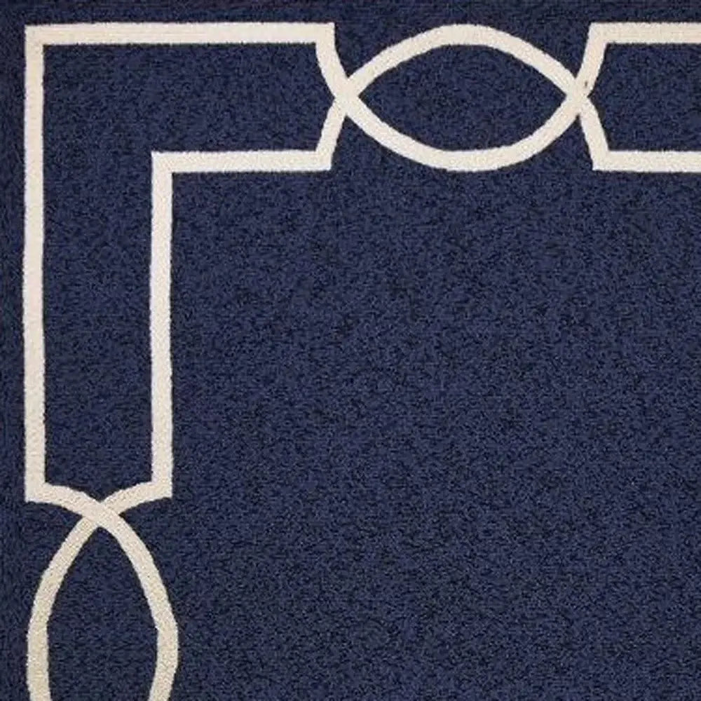 5' X 7' Blue and Ivory Handmade Indoor Outdoor Area Rug - Homeroots - Flyclothing LLC