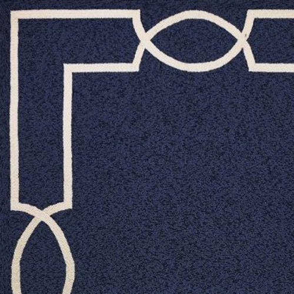 5' X 7' Blue and Ivory Handmade Indoor Outdoor Area Rug - Homeroots - Flyclothing LLC