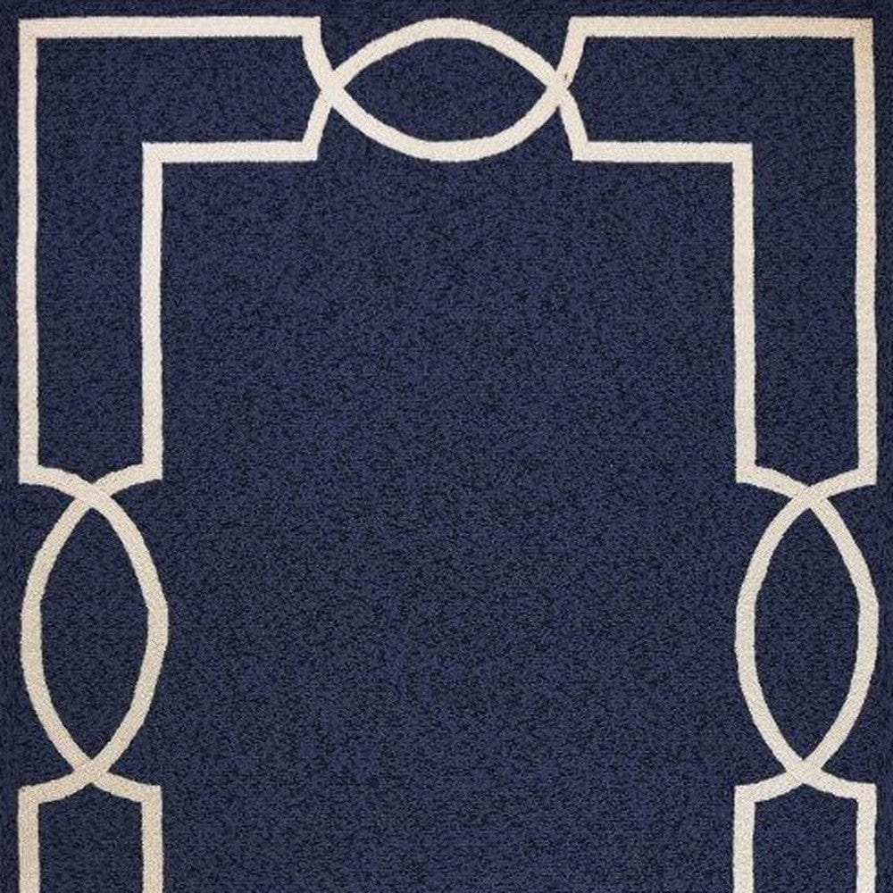 5' X 7' Blue and Ivory Handmade Indoor Outdoor Area Rug - Homeroots - Flyclothing LLC