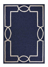 5' X 7' Blue and Ivory Handmade Indoor Outdoor Area Rug - Homeroots - Flyclothing LLC