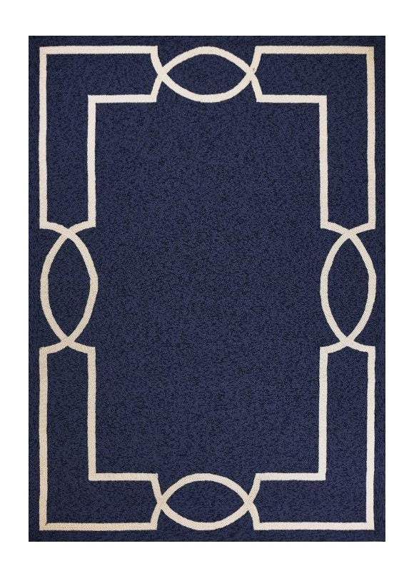 5' X 7' Blue and Ivory Handmade Indoor Outdoor Area Rug - Homeroots - Flyclothing LLC