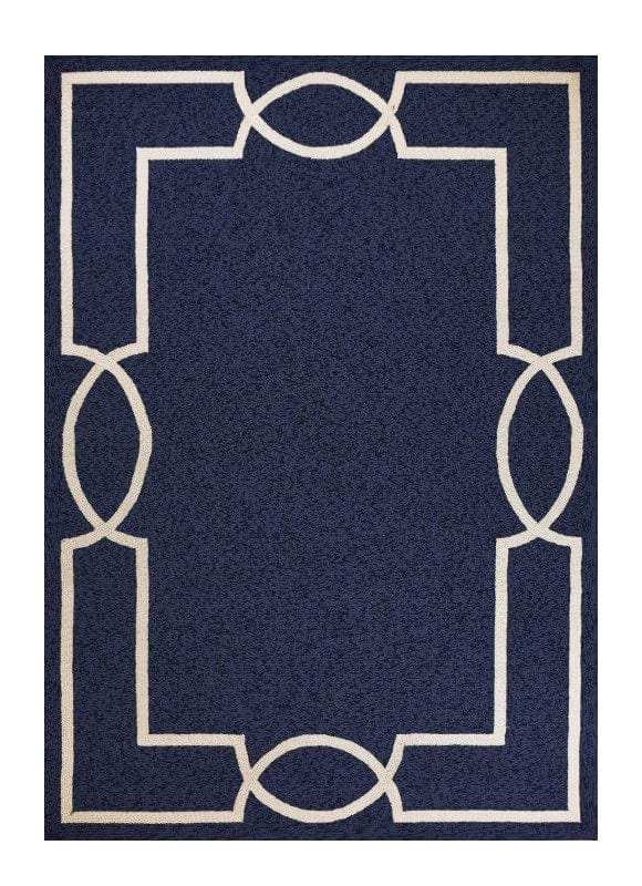 5' X 7' Blue and Ivory Handmade Indoor Outdoor Area Rug - Homeroots - Flyclothing LLC