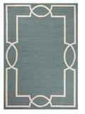 5' X 7' Spa Coastal Bordered Indoor Outdoor Area Rug - Homeroots