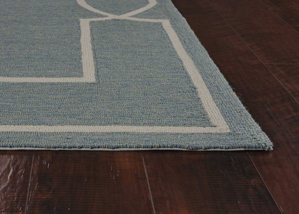 5' X 7' Spa Coastal Bordered Indoor Outdoor Area Rug - Homeroots - Flyclothing LLC
