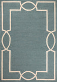 5' X 7' Spa Coastal Bordered Indoor Outdoor Area Rug - Homeroots