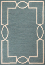 5' X 7' Spa Coastal Bordered Indoor Outdoor Area Rug - Homeroots - Flyclothing LLC