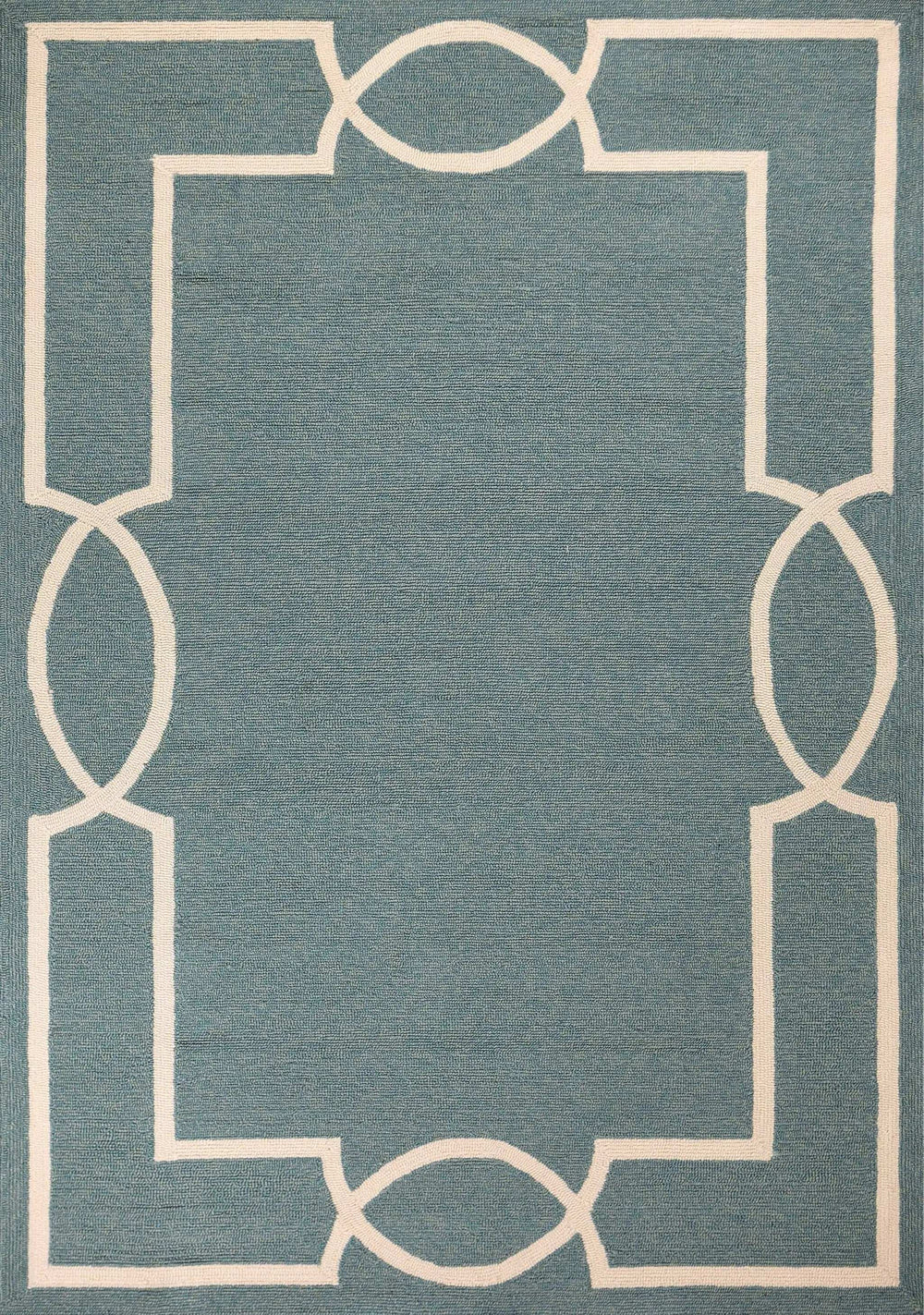 5' X 7' Spa Coastal Bordered Indoor Outdoor Area Rug - Homeroots - Flyclothing LLC