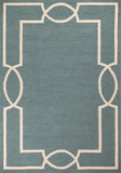 5' X 7' Spa Coastal Bordered Indoor Outdoor Area Rug - Homeroots