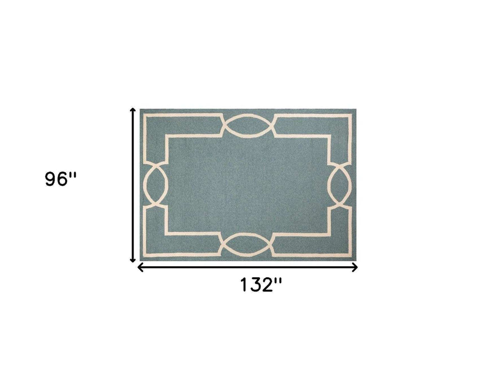 8' X 11' Gray and Ivory Handmade Indoor Outdoor Area Rug - Homeroots - Flyclothing LLC