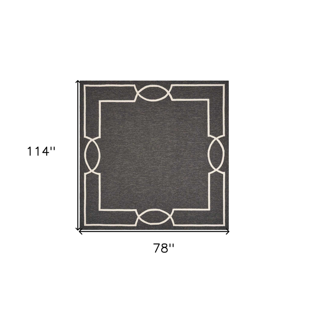 7' X 10' Black and White Hand Hooked Area Rug - Homeroots - Flyclothing LLC