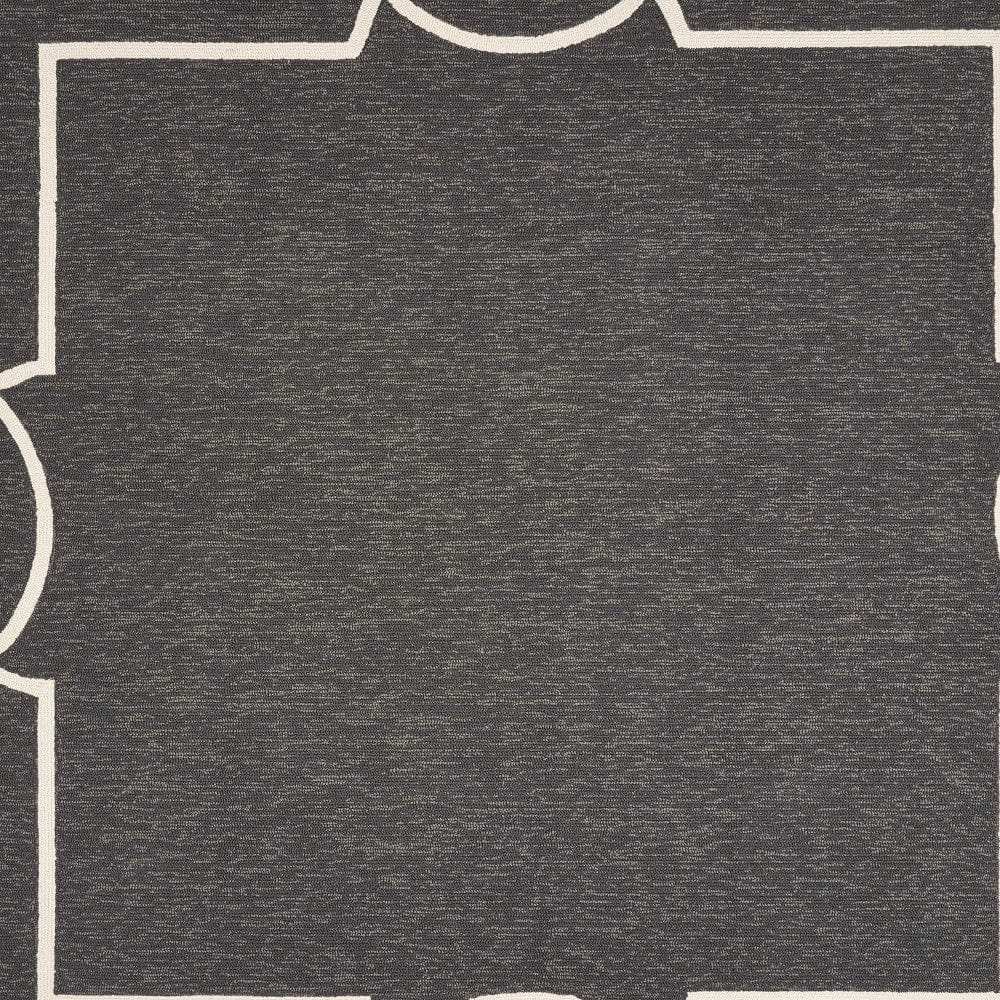 7' X 10' Black and White Hand Hooked Area Rug - Homeroots - Flyclothing LLC
