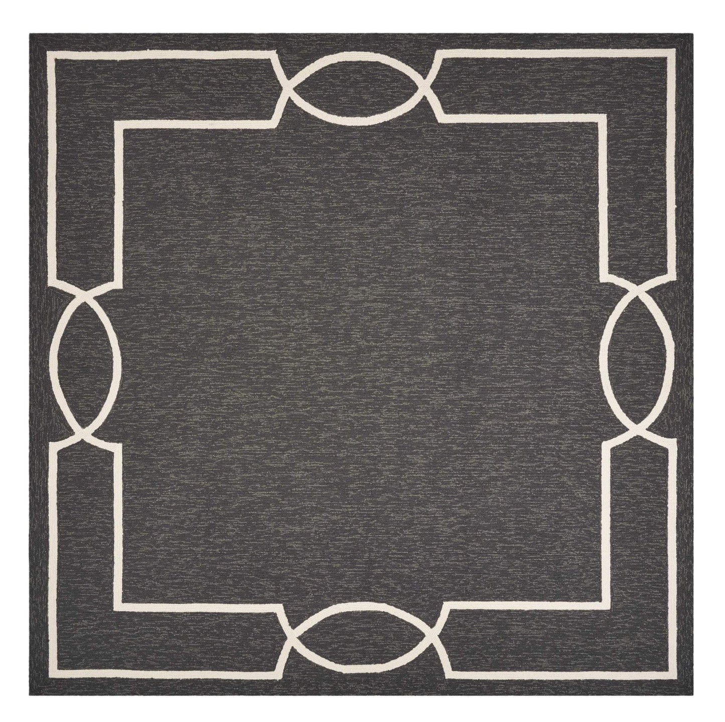 7' X 10' Black and White Hand Hooked Area Rug - Homeroots - Flyclothing LLC