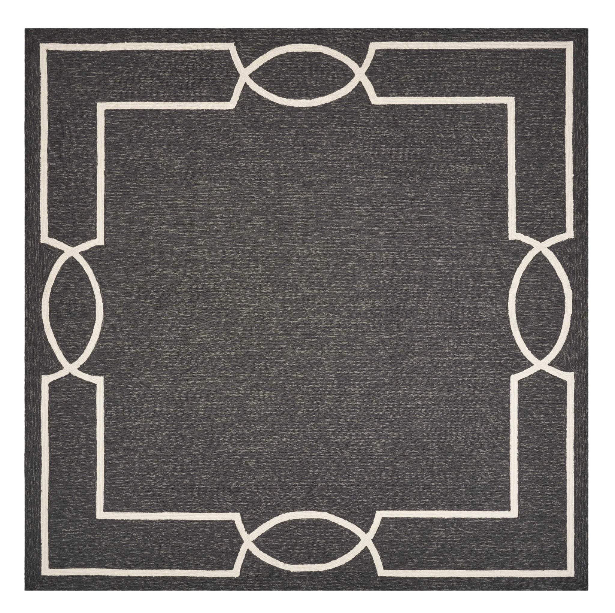 7' X 10' Black and White Hand Hooked Area Rug - Homeroots - Flyclothing LLC