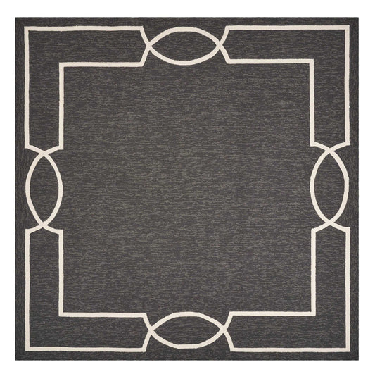 7' X 10' Black and White Hand Hooked Area Rug - Homeroots - Flyclothing LLC