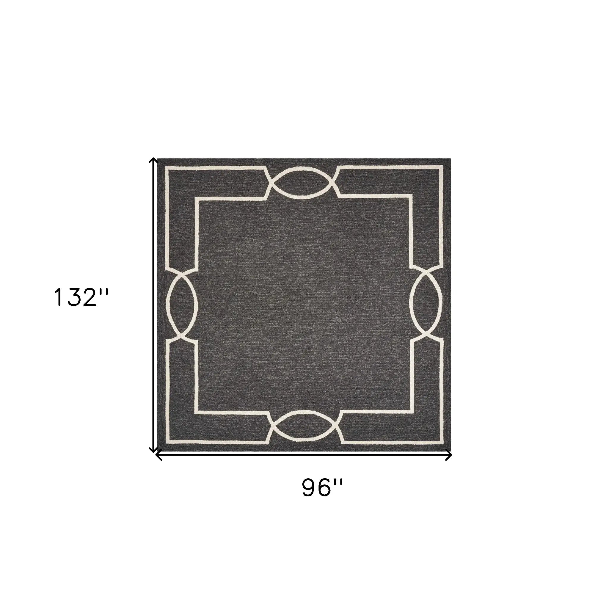 8' X 11' Black and White Hand Hooked Area Rug - Homeroots - Flyclothing LLC