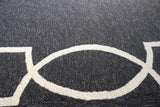 8' X 11' Black and White Hand Hooked Area Rug - Homeroots - Flyclothing LLC