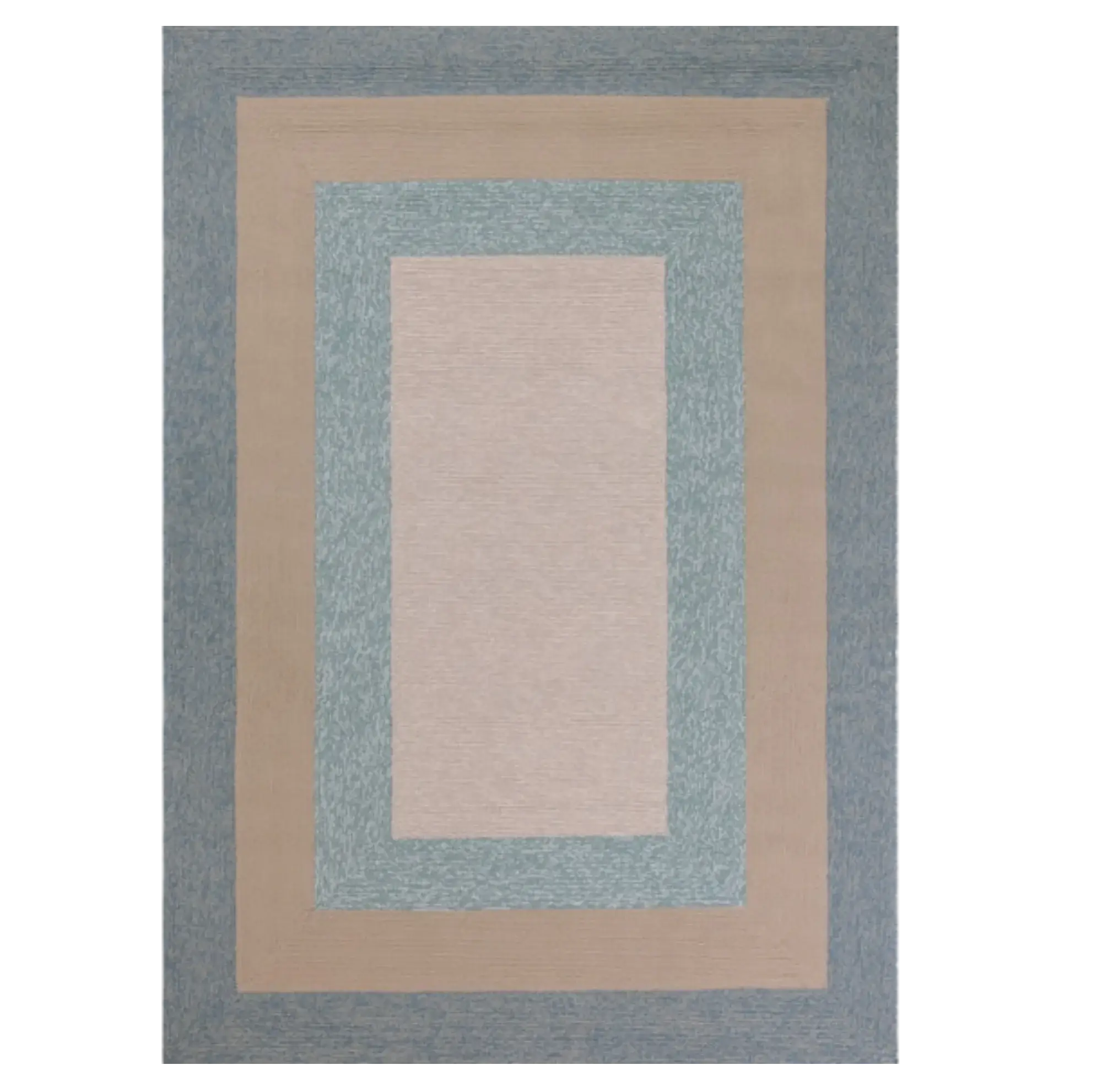 8' X 11' Blue and Beige Handmade Indoor Outdoor Area Rug - Homeroots - Flyclothing LLC