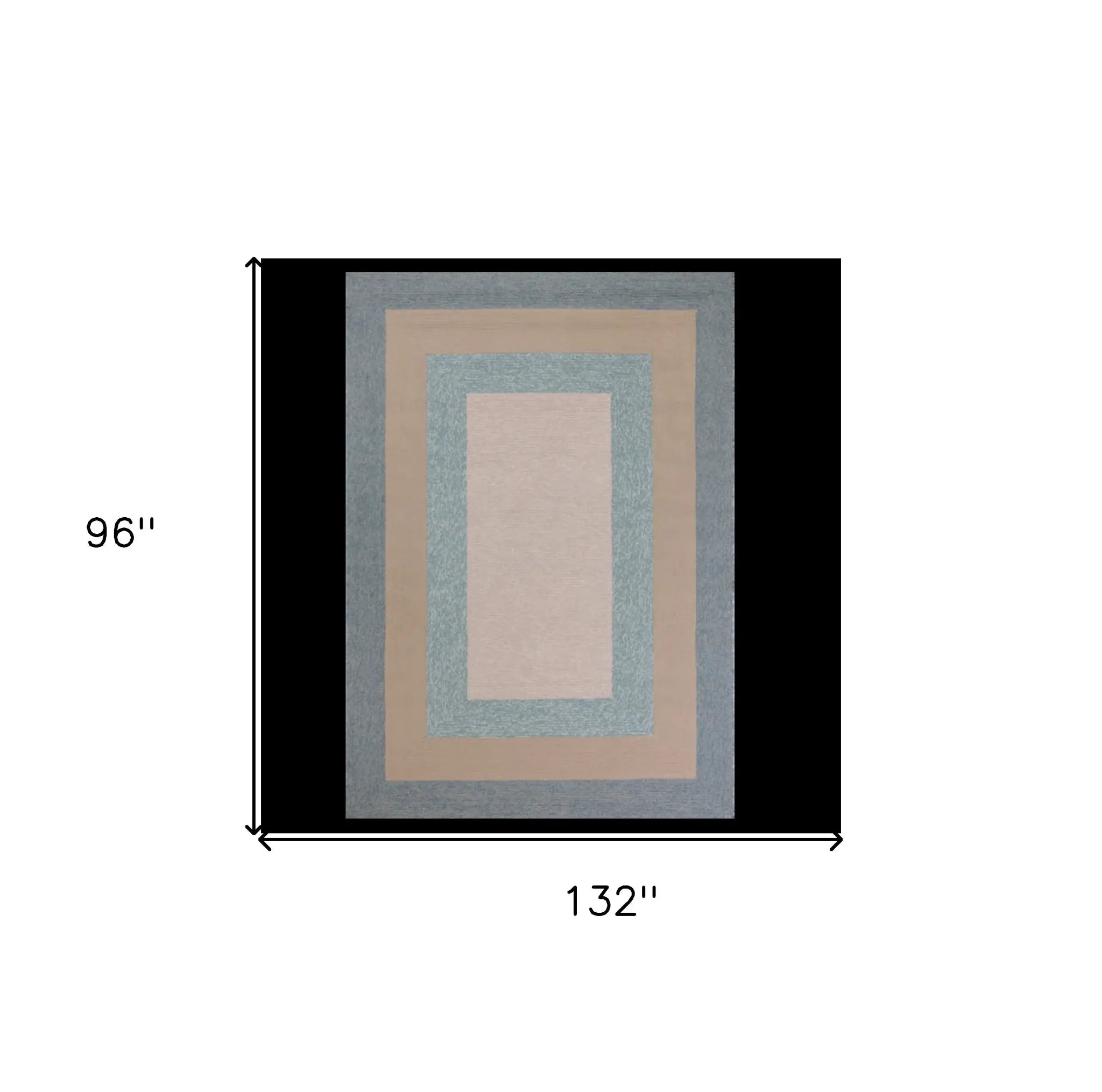 8' X 11' Blue and Beige Handmade Indoor Outdoor Area Rug - Homeroots - Flyclothing LLC