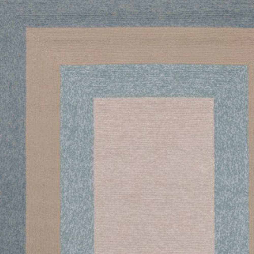 8' X 11' Blue and Beige Handmade Indoor Outdoor Area Rug - Homeroots - Flyclothing LLC