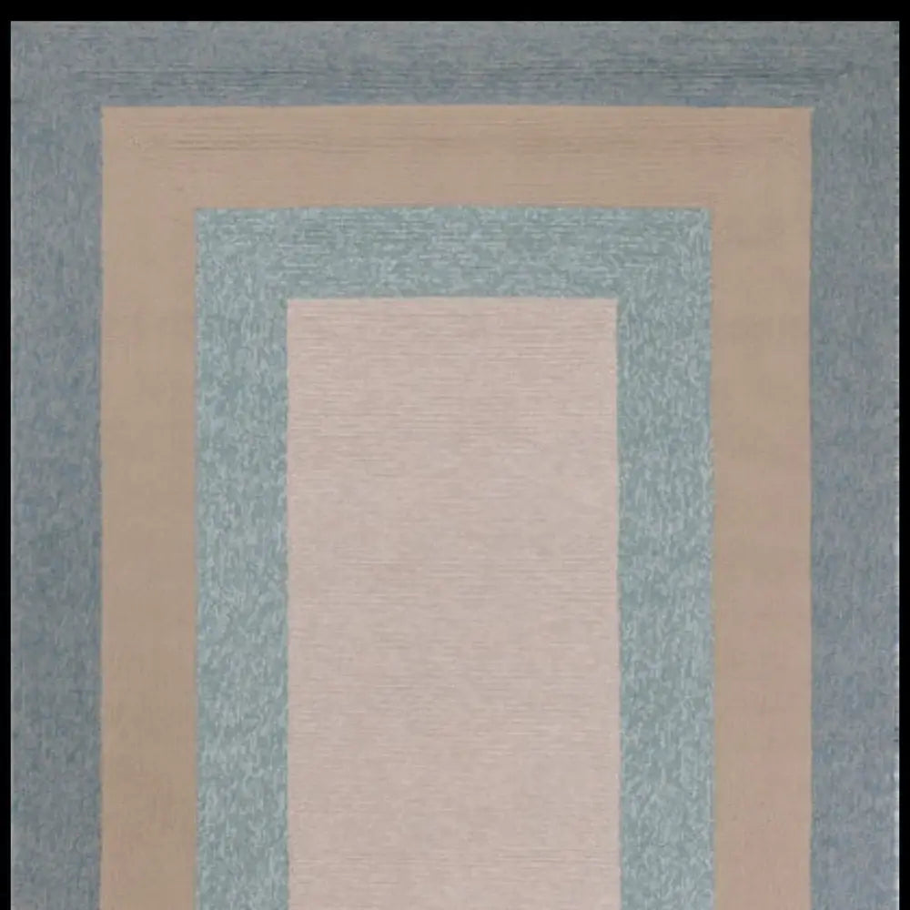 8' X 11' Blue and Beige Handmade Indoor Outdoor Area Rug - Homeroots - Flyclothing LLC