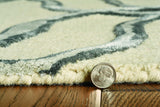 8' Silver Ivory Hand Tufted Vermicular Indoor Runner Rug - Homeroots