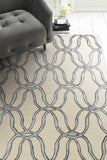 5' X 7' Beige and Silver Wool Vermicular Hand Tufted Area Rug - Homeroots - Flyclothing LLC