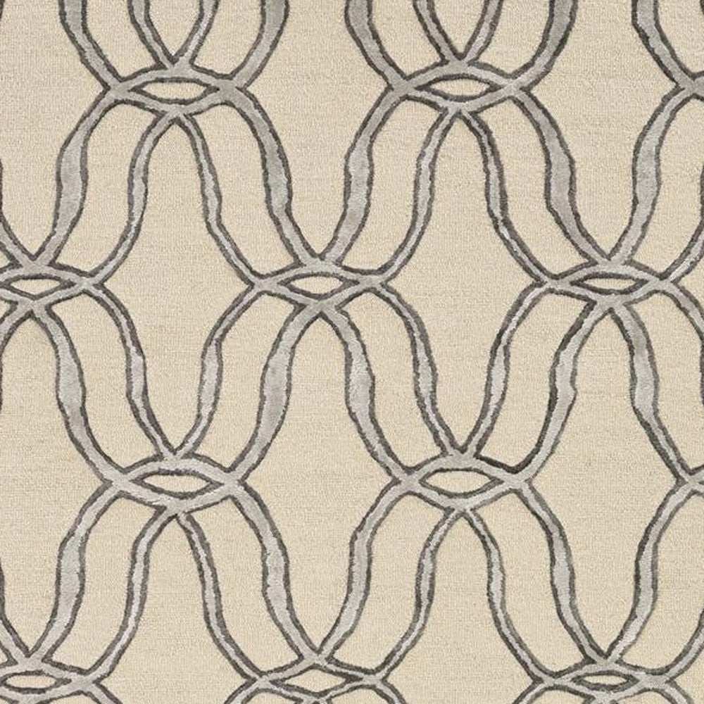 5' X 7' Beige and Silver Wool Vermicular Hand Tufted Area Rug - Homeroots - Flyclothing LLC