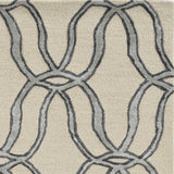 5' X 7' Beige and Silver Wool Vermicular Hand Tufted Area Rug - Homeroots - Flyclothing LLC