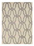 5' X 7' Beige and Silver Wool Vermicular Hand Tufted Area Rug - Homeroots