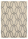 8' X 10' Beige and Silver Wool Vermicular Hand Tufted Area Rug - Homeroots